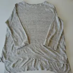 無印良品 麻100% 7分袖 カットソー チュニック Ｍ〜L グレー