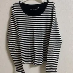 アースミュージック&エコロジー　カットソー　ロンT 長袖　黒白ボーダー