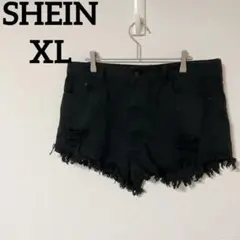 SHEIN シーイン【XL】ブラックカットオフショートパンツ