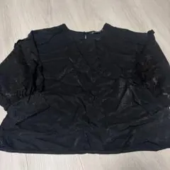 ZARA BASIC ブラック レーススリーブ トップス