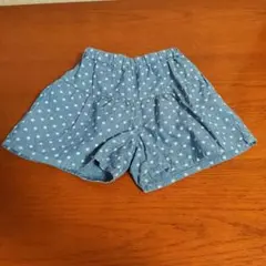 ドット柄 デニムショートパンツ