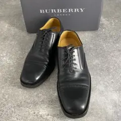 良品 Burberry バーバリー ブラック レザー ローファー 箱付き 黒