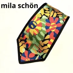 【美品】mila schön ミラ・ショーン シルク ネクタイ 花柄 イタリア製