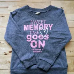 ブルーグレー 長袖トレーナー