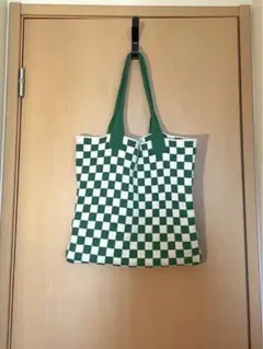 ☆緑×白 柄物 バッグ☆
