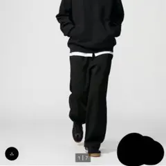 【mamamam 様専用】UNIQLO：C スウェットワイドパンツ ブラック S