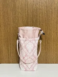 ペットボトルカバー　ダマスク柄　さくら　ピンク　ホルダー　ケース　保冷保温　水筒
