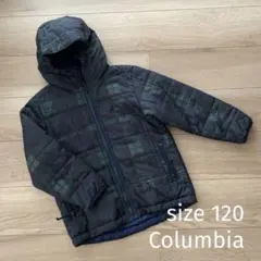 Columbia チェック柄 ネイビー リバーシブル　ダウンコート