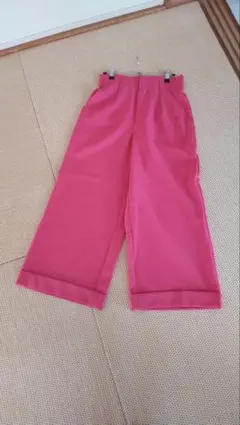 長ズボン　ピンク　S 新品 天衣無縫 リブロングパンツ AI22S-740 オーガニックコットン