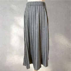 【ベーシックエクセレントハッピーユニオン】M/プリーツスカート/グレー/ロング丈