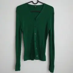 UNIQLO グリーン Vネック カーディガン XL ユニクロ
