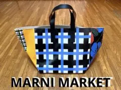MARNI MARKET 花柄 ×チェック　 PVC トートバッグ　　未使用のサムネイル