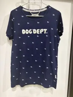 かわいいプリント　ドッグデプト Tシャツ　ネイビーのサムネイル