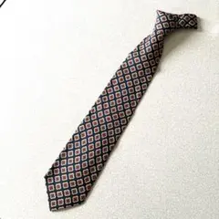 クリスチャンディオール ネクタイ 美品 総柄 小紋 ネイビー シルク