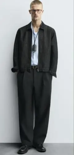 ZARA ブラック ワイドスラックス