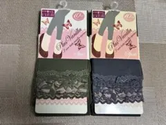 Plus Vanilla レース付きスパッツ 2足セット M-L