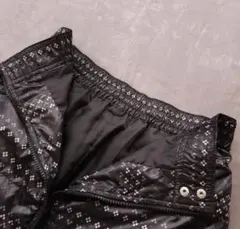 【フィラゴルフ】襟ボア素材×モノグラム柄 中綿ジップベスト×スカートセット 黒L