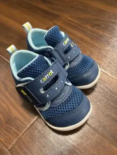 ムーンスターcarrot ネイビー ベビーシューズ ベルクロ