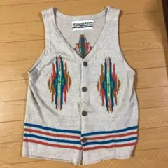 CUBE SUGAR エスニック柄 ニットベスト