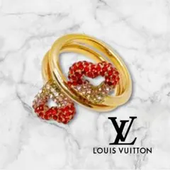ルイ ヴィトン 指輪 ダブルハート クリスタル LV&V M68162⭐︎