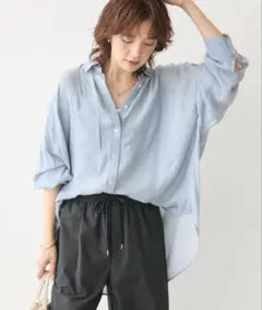 RIVE DROITE シアーデニムワイドシャツ サックスブルーのサムネイル