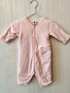 プチバトー　白ハート模様 中綿ロンパース