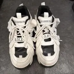 SMTFASHIONSPORT 厚底スニーカー ホワイト×ブラック 23.5cmのサムネイル
