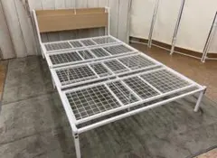 IKEA GRIMSBU グリムスブ ダブルベッドフレーム ホワイト スチール製