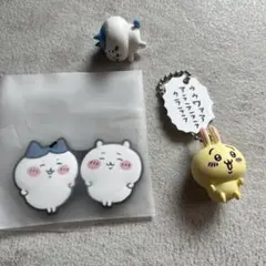 ちいかわラバーマグネット　うさぎボールチェーンチャーム　おまけのハチワレ