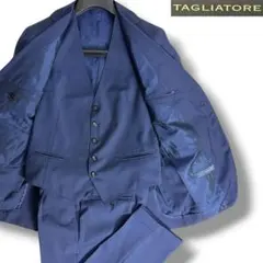 J6275 美品 タリアトーレ ヴェスビオソリッド3ピーススーツ ネイビー 46のサムネイル