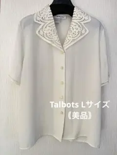Talbots レース襟 開襟　半袖ブラウス Lアイボリー　ポリエステル100%のサムネイル