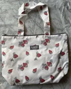 新品　カルディ　イチゴ柄トートバッグ