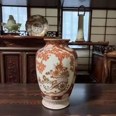 薩摩連山 瓢箪型 花瓶 金彩 扇面図 陶器 - メルカリ