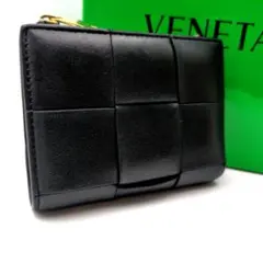 IC内蔵✨ボッテガヴェネタ カセット 二つ折り財布 マキシイントレチャート 黒