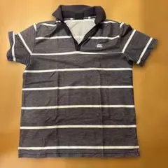 CANTERBURY ボーダー柄 ポロシャツ グレー×ホワイト