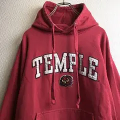 古着 カレッジ スウェットパーカー レッド