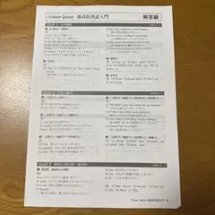 Vision Quest 新高校英語入門 解答編のサムネイル