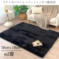 新品2畳ふわふわシャギーラグカーペット洗えるお手入れ簡単防ダニ抗菌滑り止め付軽い