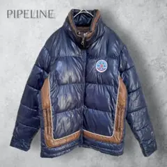 【PIPELINE パイプライン】　ダウンジャケット　中綿　洗える　ネイビー