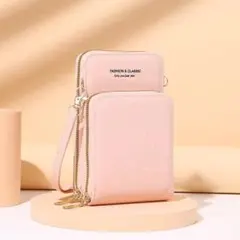 B12 ショルダーバッグ 斜め掛け　スマホポーチ　ピンク　スマホショルダー