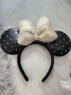 ミニーキルティングカチューシャブラック