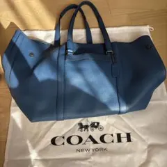 COACH 青 レザー トートバッグ K1373-71160