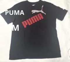 美品 ビッグ ロゴ PUMA 半袖 Tシャツ 黒色 Mサイズ レアデザイン
