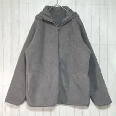 フード付ボアジャケット　グレー　XLサイズ