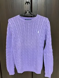 【限定値下げ！！】RALPH LAUREN ケーブルニット パープル S