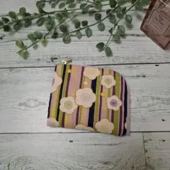 【ハンドメイド】L字ファスナーミニ財布♡ウォレット♡梅の花♡和装♡縁起の良い花♡
