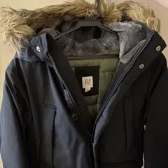GAP ブラックダウンコート フード付き