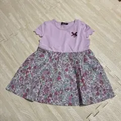 [新品未使用]BeBe 花柄スカート フリル袖ワンピース