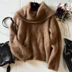 LOUNIE ラクーン　モヘア　長袖ニットプルオーバー　オフショルダー