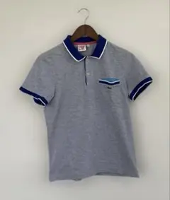 N132LACOSTELIVEレディースポロシャツMグレー系マルチカラーロゴのサムネイル